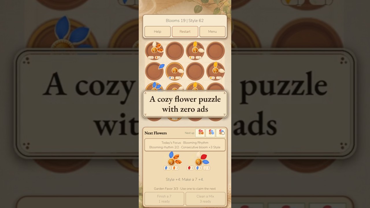 Petal Palette trailer still: colorful flower heads in garden trays